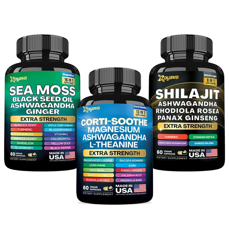 Soothe & Smooth Bundle - Zoyava Cortisol and Myo-Inositol All-In-One Dietary Supplement - Multivitamin Combo with Extra Strength Ingredients for Fitness & Healthcare - MADE in USA