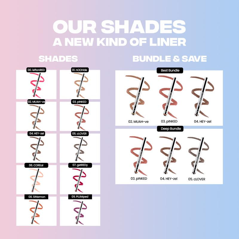 LIP LINER STAY-N - Peel-Off Lip Liner Stain - All Day & Night Lipliner with Hyaluronic Acid & Vitamin E - Long Lasting Formula - 0.12 Fl Oz / 3.5 Ml