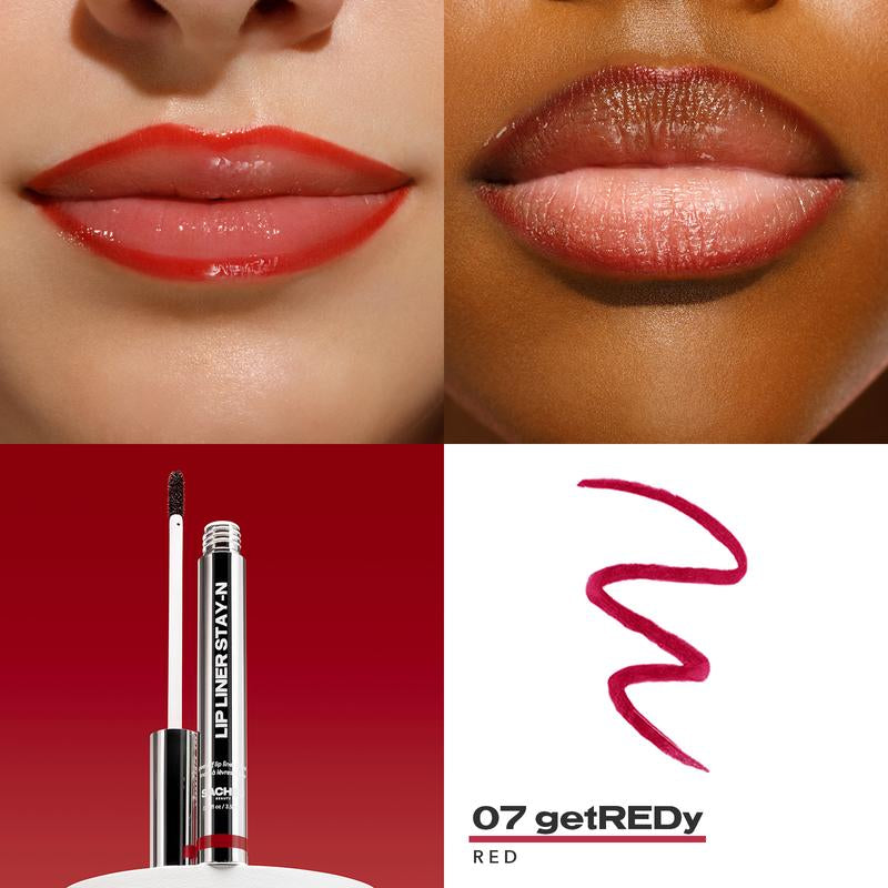 LIP LINER STAY-N - Peel-Off Lip Liner Stain - All Day & Night Lipliner with Hyaluronic Acid & Vitamin E - Long Lasting Formula - 0.12 Fl Oz / 3.5 Ml