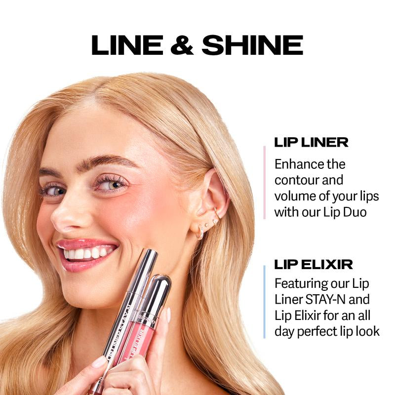 LIP LINER STAY-N - Peel-Off Lip Liner Stain - All Day & Night Lipliner with Hyaluronic Acid & Vitamin E - Long Lasting Formula - 0.12 Fl Oz / 3.5 Ml