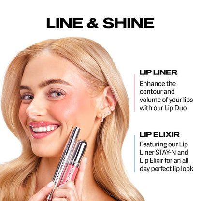 LIP LINER STAY-N - Peel-Off Lip Liner Stain - All Day & Night Lipliner with Hyaluronic Acid & Vitamin E - Long Lasting Formula - 0.12 Fl Oz / 3.5 Ml