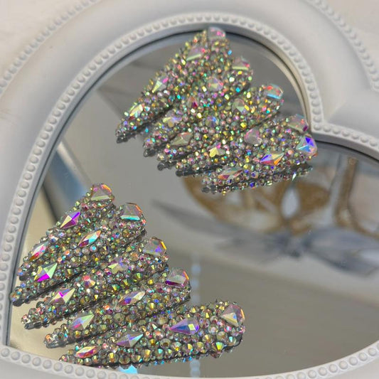 Crystal Diamond Inspired Press on Nails False Nail Faux Nail Press-On Nails Nail Art Nail Care Nail Polish