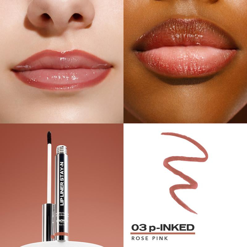 LIP LINER STAY-N - Peel-Off Lip Liner Stain - All Day & Night Lipliner with Hyaluronic Acid & Vitamin E - Long Lasting Formula - 0.12 Fl Oz / 3.5 Ml