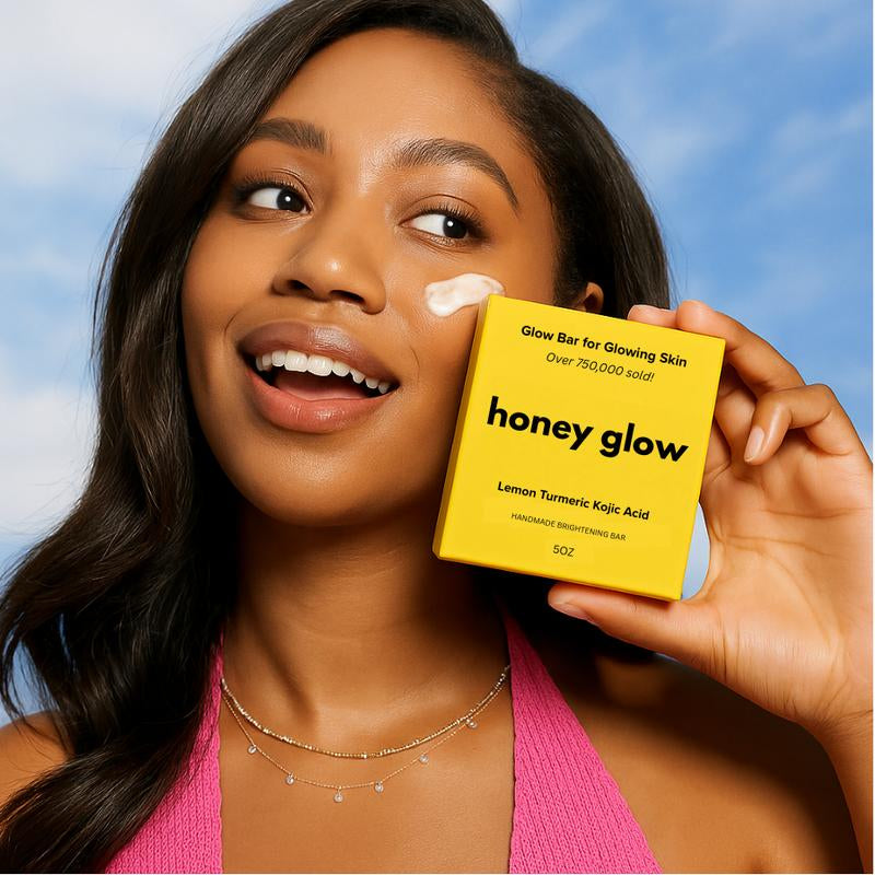 Honey Glow Lemon Turmeric & Kojic Acid Brightening Soap, Dark Spot Remover