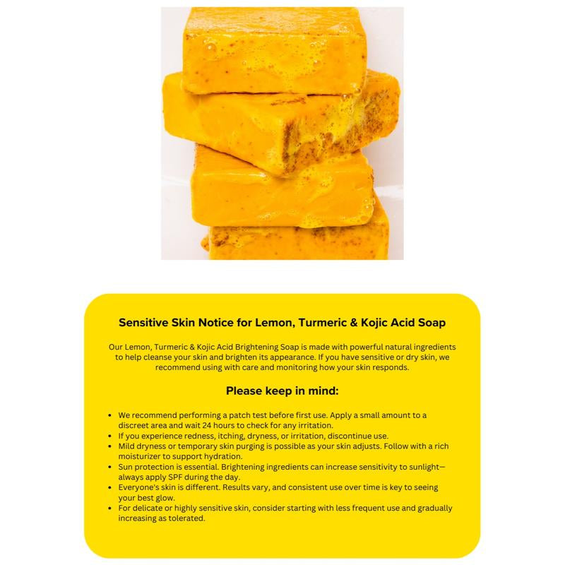 Honey Glow Lemon Turmeric & Kojic Acid Brightening Soap, Dark Spot Remover