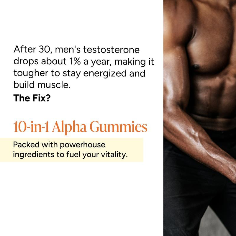 Root Labs 10-1 Alpha Gummies | 4000 Mg Pure Himalayan Shilajit | No Added Sugar | KSM-66 Ashwagandha, Tongkat Ali, Gokshura & Black Musli | Vegan, Non-Gmo, Individually Wrapped | 60 Gummies | Lab Tested for Purity & 3.5X Absorption