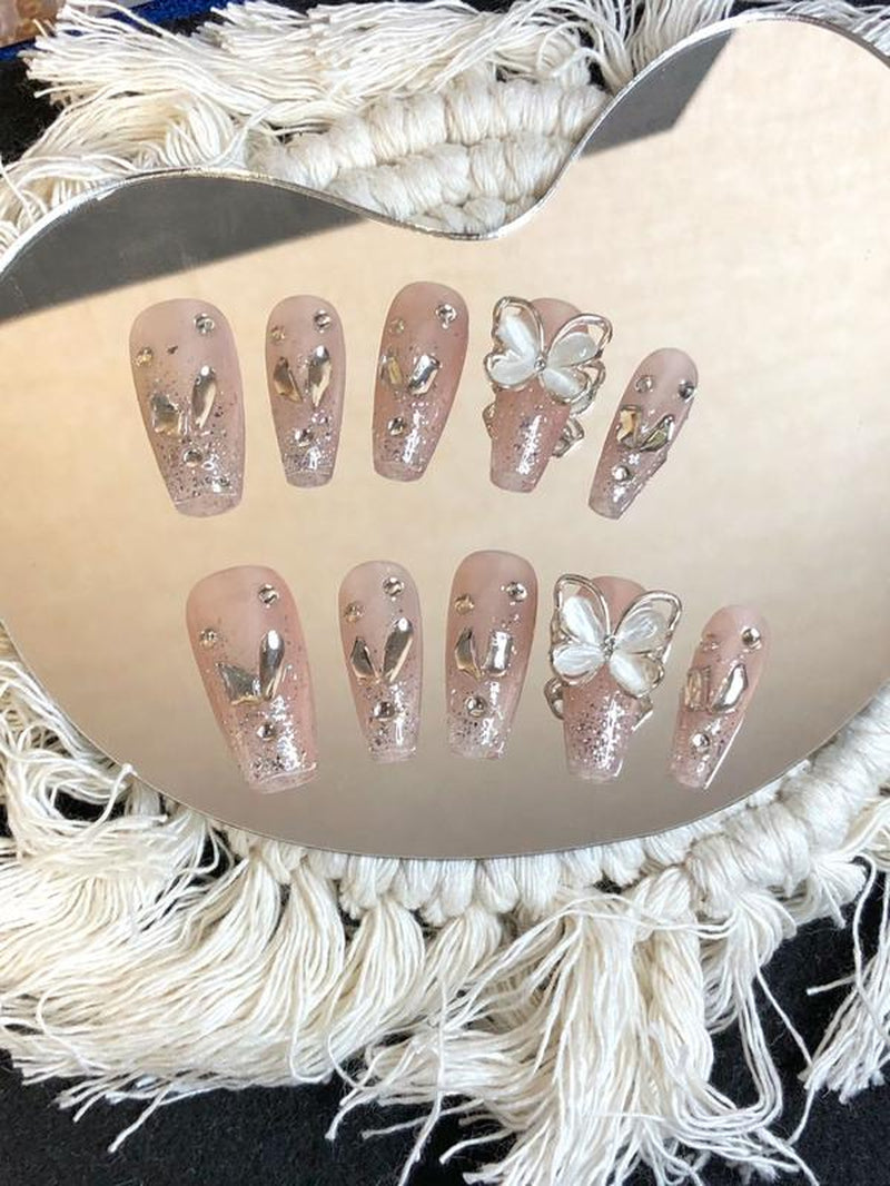 Crystal Diamond Inspired Press on Nails False Nail Faux Nail Press-On Nails Nail Art Nail Care Nail Polish