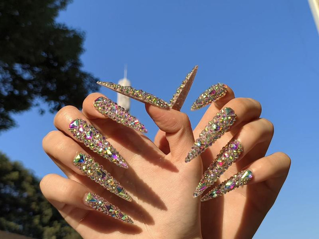 Crystal Diamond Inspired Press on Nails False Nail Faux Nail Press-On Nails Nail Art Nail Care Nail Polish