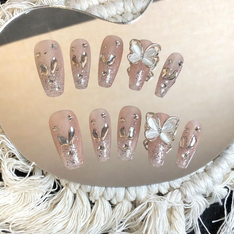 Crystal Diamond Inspired Press on Nails False Nail Faux Nail Press-On Nails Nail Art Nail Care Nail Polish