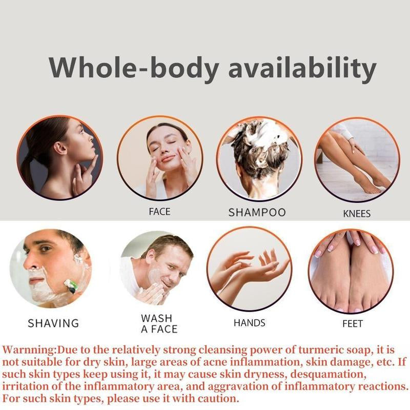 Lemon Turmeric & Kojic Acid Soap Bar, Summer Face & Body Wash for Men & Women, Daily Skincare Cleanser Sets with Soap Saver Bags