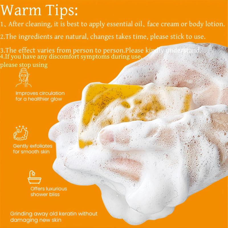 Lemon Turmeric & Kojic Acid Soap Bar, Summer Face & Body Wash for Men & Women, Daily Skincare Cleanser Sets with Soap Saver Bags