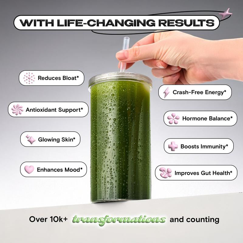 Kiala Nutrition Super Greens Organic Greens Powder with Spirulina & Chlorella for Digestion Gut Health Immunity & Energy Vegan Supplement