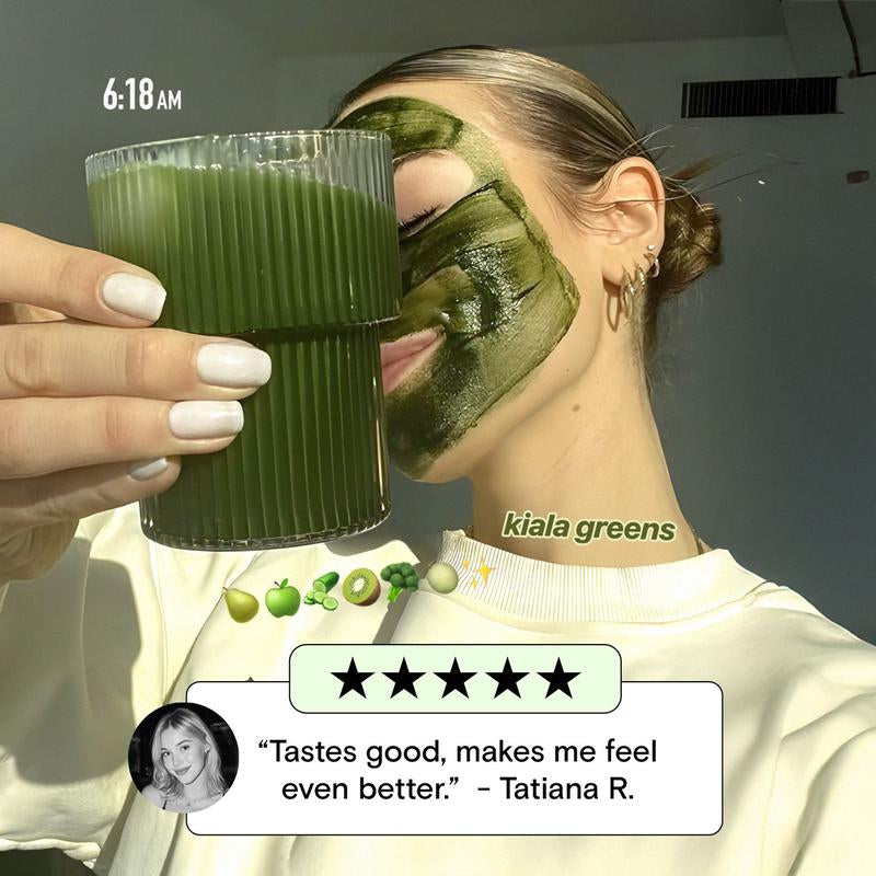 Kiala Nutrition Super Greens Organic Greens Powder with Spirulina & Chlorella for Digestion Gut Health Immunity & Energy Vegan Supplement